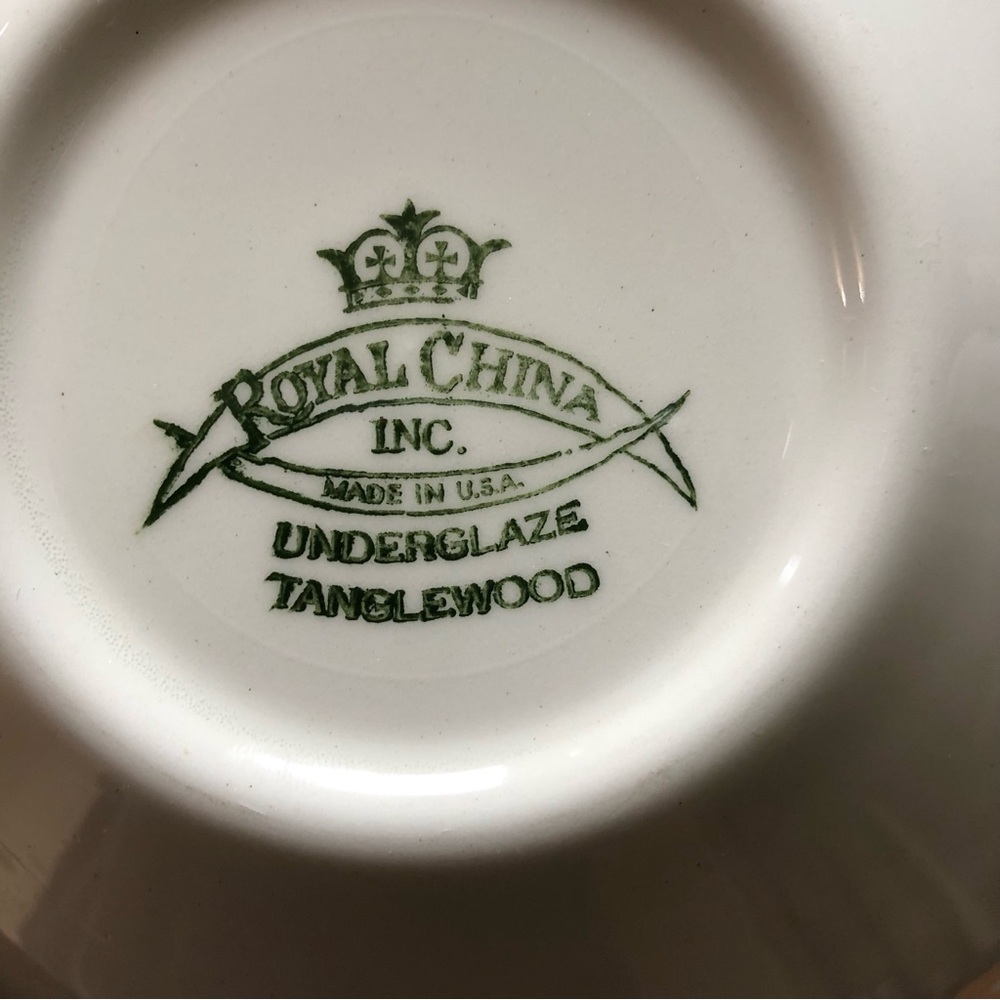 Vintage Floral MCM Royal China Patterned Coupe Bowls w tab (4) - - Picture 3 of 3